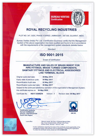 ISO 9001 Certificate